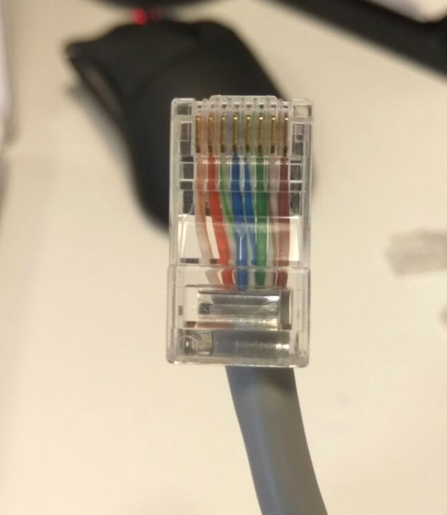 Цветовая схема обжима кабеля витой пары в коннектор RJ-45